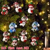 15-Piece Flat MDF Snowman Christmas Ornaments for Tree Decorating –