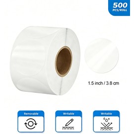 1.5 Inch Round Clear Stickers for Sealing, 500 PCS