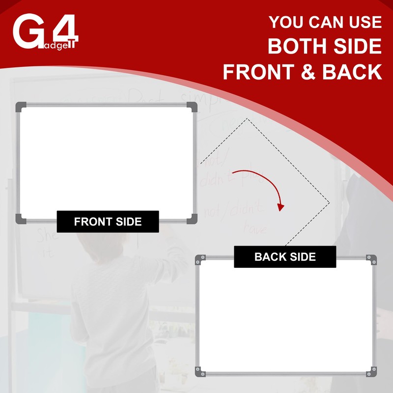 G4GADGET Dry Wipe Magnetic Whiteboard Mini Office Notice Memo White