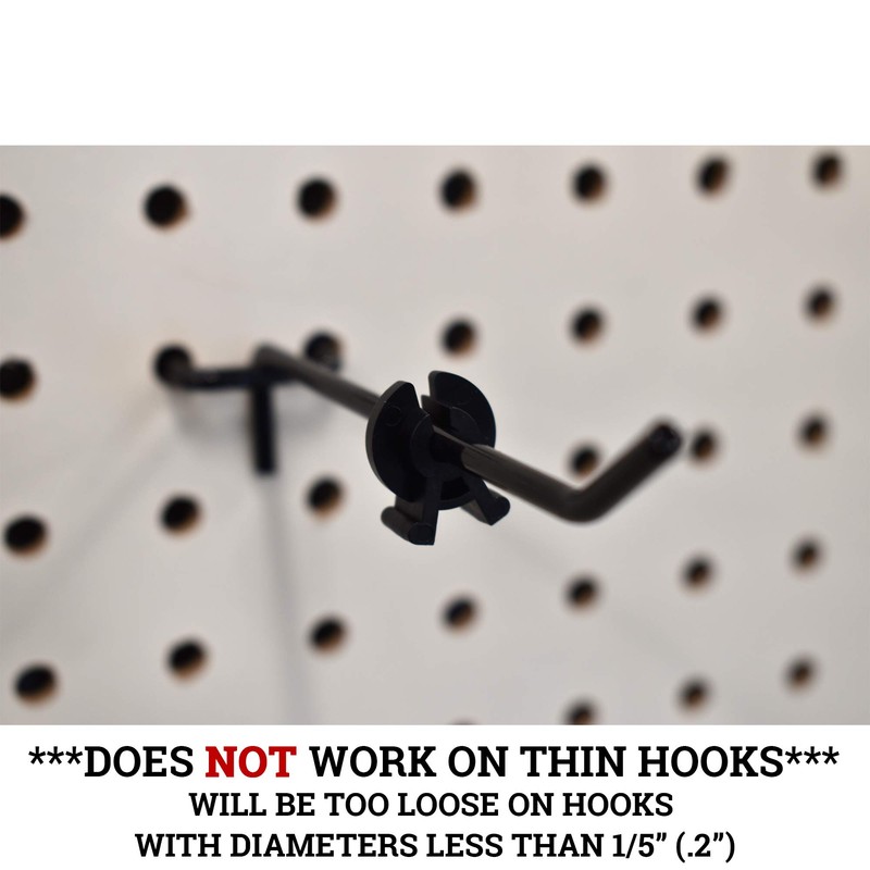 Black Peg Hook Stoppers, Squeeze & Pinch Inventory Control Clips