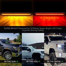 NEIFILES LED Side Marker Lights Compatible with GMC Sierra HD 2500 3500 2020 2021 Front Rear Dual Fender Bumper Lamps Smoked Lens Pack of 4