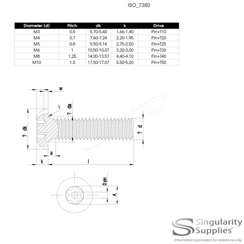 M8 (8mm x 16mm) Hex Socket Button Machine Screw (Bolt)