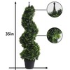 momoplant Artificial Boxwood Spiral Topiary Trees, 3.6ft Faux Plant Outdoor