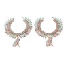 Marquise Flower Teardrop Earrings KC Gold Glittering Semicircle Teardrop Dangle