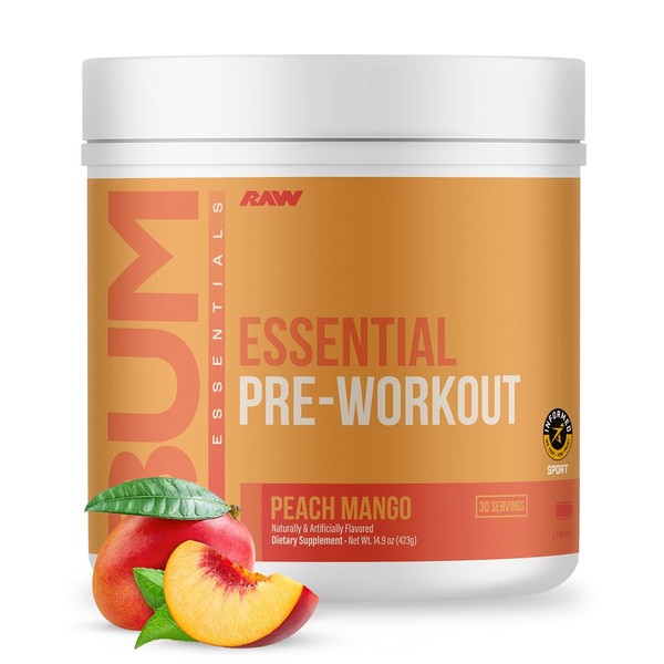 Raw cbum essential pre workout pre entrenamiento 30 servicios sabor