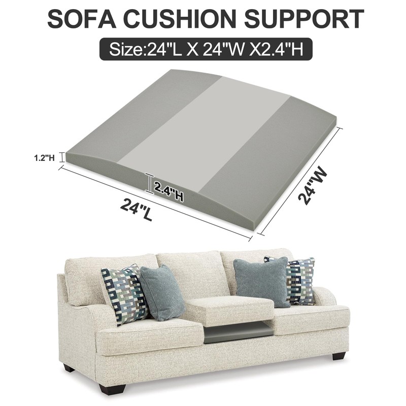 HAVARGO Couch Cushion Support High Density Foam 24X24X2.4 Inches Sofa