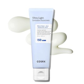 COSRX Ultra-Light Invisible Sunscreen | Sonnencreme LSF 50, Kein Weißer Rückstand, Leicht & Schnell einziehend, Sonnenschutz für trockene Haut, Aloe Vera Sunscreen, Korean Skincare