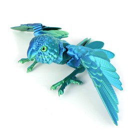 LYROYREG 3D Printed Parrot Model, 3D Printed Fidget Animals,3D Crystal Parrot Flexible Joints Home Decor Executive Desk Toys,Home Office Decor Executive Desk Toys for Autism/ADHD (Green)