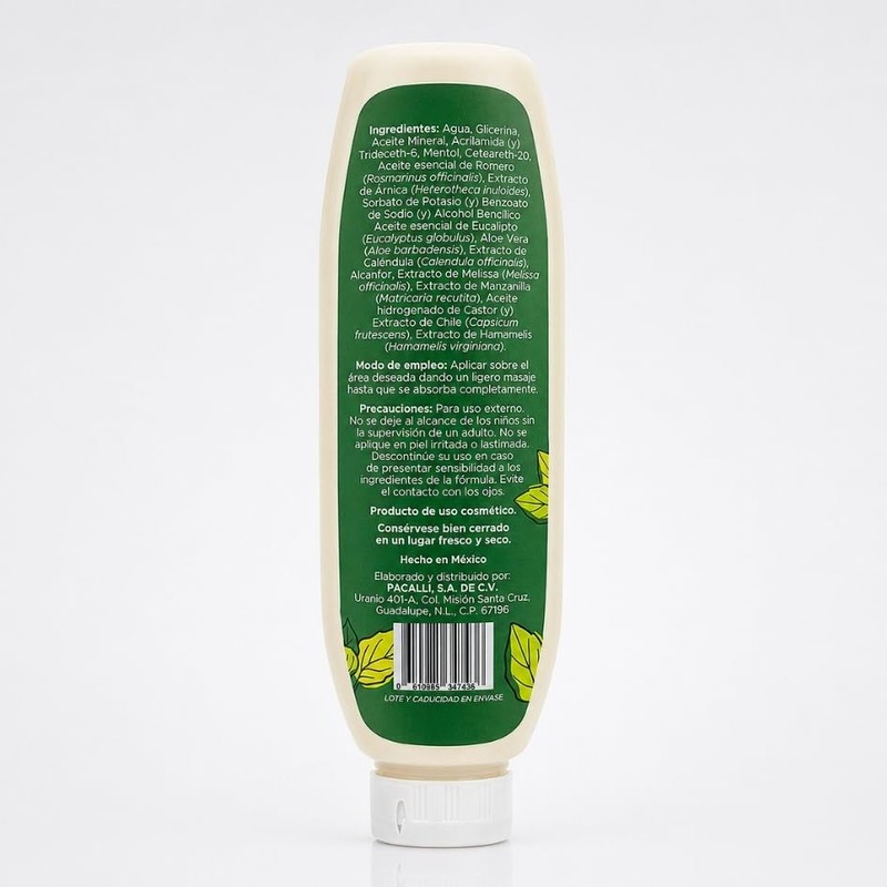 Bálsamo Muscular PACALLI 250 g con ingredientes de origen natural,