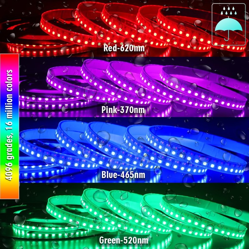 SuperlightingLED Brightest RGB CCT LED Strip Lights Outdoor Waterproof IP67