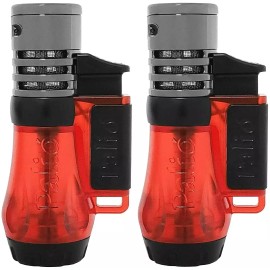Palió Vesuvio Triple Jet Flame Torch Lighter, Apex Flame Red PACK OF 2