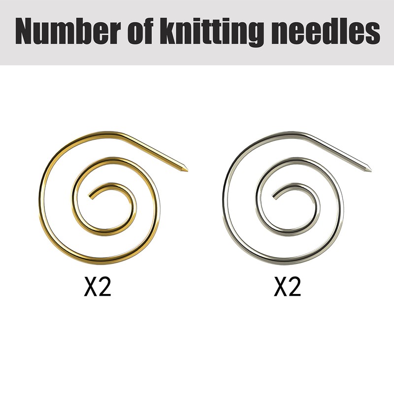 ZORRA 4PCS Knitting Needles Set, Handmade Crochet Spiral Cable Needle,
