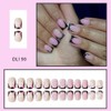 Black French Tip Press on Nails with Designs Short Square