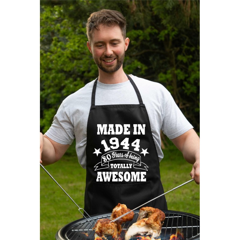 Print4U 80th Birthday Made In 1944 BBQ Cooking Funny Novelty