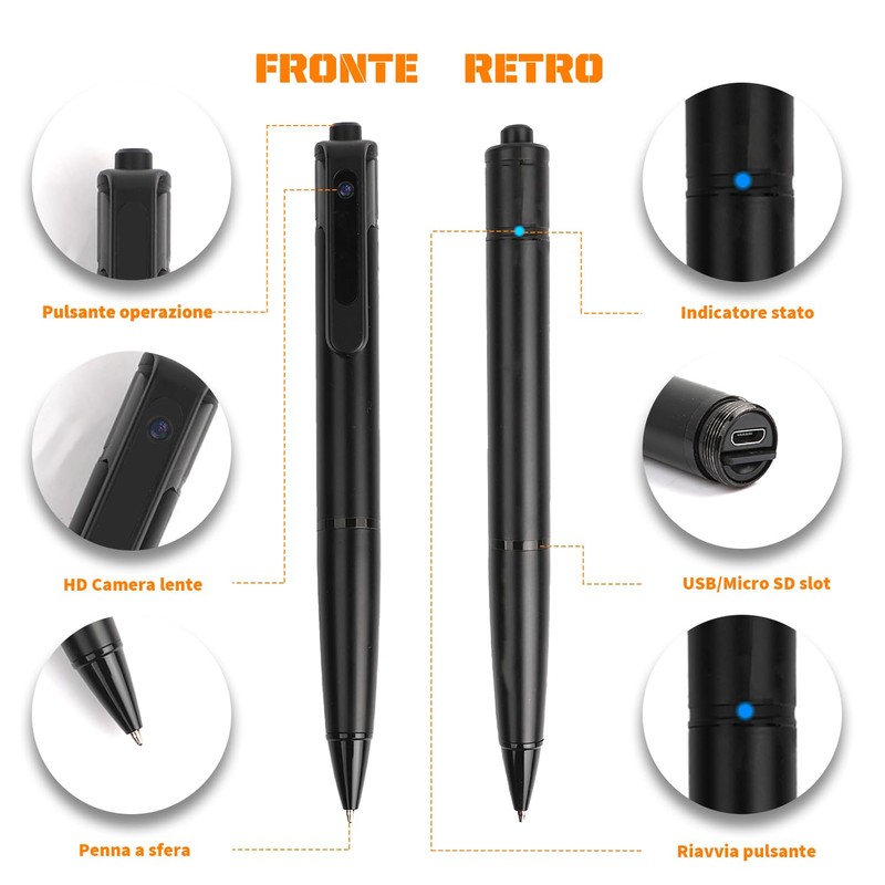 4K Security Camera, 64GB HD Camera, Small Portable Nanny Cam
