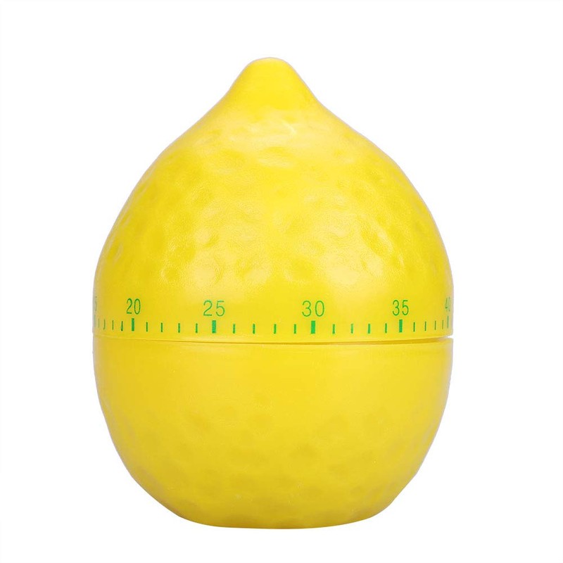Fruit Mechanical Kitchen Timer, Lemon Shape 360 Degree Rotating Cooking