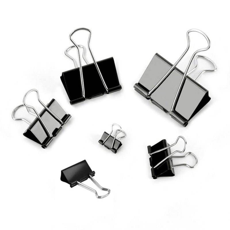 50pcs Black Double Clips Beans 15mm Black Paper Clips for