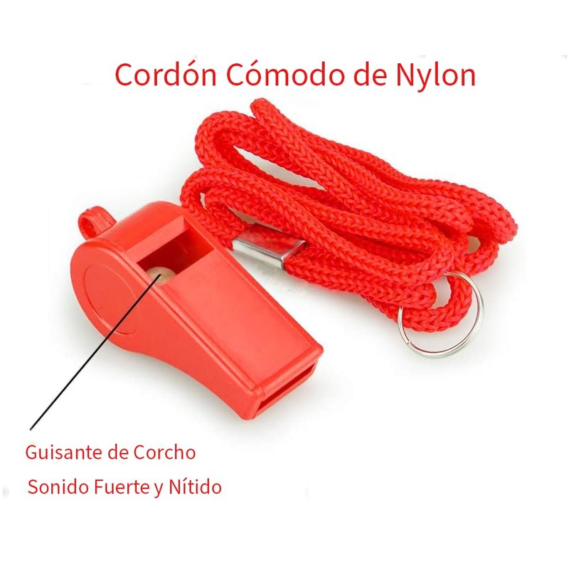 Timotech Set de 2 Silbatos Deportivos de Plástico con Cordón,
