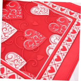 BIUDECO Heart Pattern Tablecloth Valentine's Day Table Runner Kitchen Decor Washable