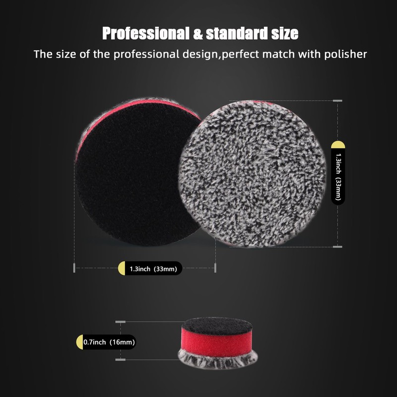 SPTA 2" Microfiber Cutting Pads 10 Pack, Heavy Cutting and