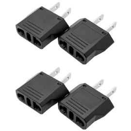 4 Pack of ALINNA Europe to US Plug Adapter, Australia China Italy Switzerland Europe to US America Travel Plug Adapter AC Outlet Power Converter (Black)