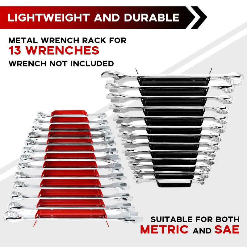 Reniteco 104 Slots Metal Wrench Organizer, Wrench Holder Tray Set,