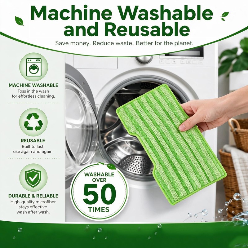 Reusable Vacmop Replacement Pads Compatible with Shark Vac Mop