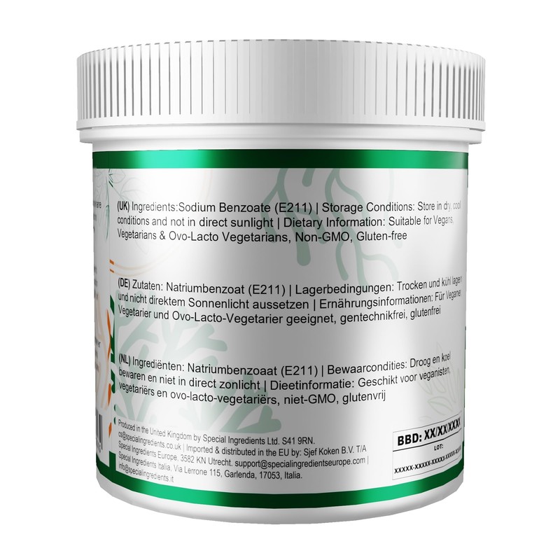 Sodium Benzoate Powder - Suitable for Vegans & Vegetarians, Non-GMO,