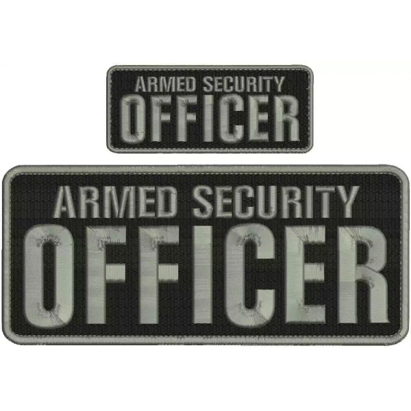 Armed Security Officer embroidery patch 4X10 and 2x5 hook all