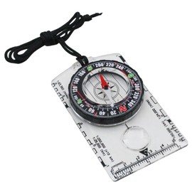 KKLM Compass Compass Baseplate Compass with Luminous Function, Compass with Base Plate & Loupe Standard Equipment, Strap & Map Scale Included, Perfect for Climbing Hiking Navigation, Lightweight and