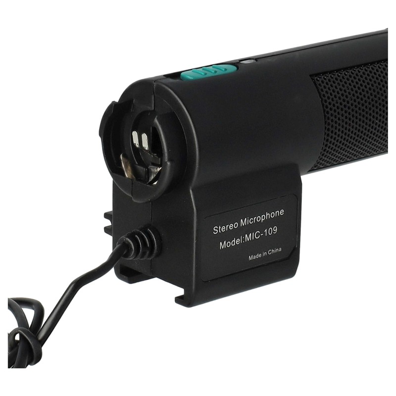 vhbw External Stereo Microphone Compatible with Sony Alpha DSLR-A700Z, DSLR-A850,