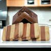Ajuny Wooden Square Drink Coasters with Holder Set of 4
