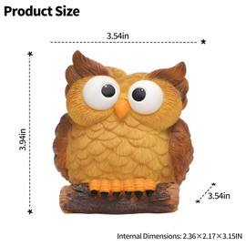 LynsaTac Cute Owl Resin Planter with Drain Cute Succulent Planter Live Indoor/Outdoor Planter for Home Potting Gifts (Star)