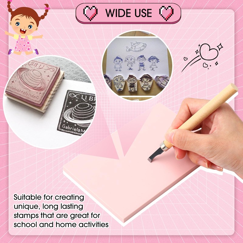 Lanties 32 Pack Rubber Block Stamp Making Kit Include 4