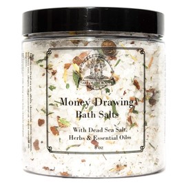 Money Drawing Herbal Bath Salts 8 oz | Prosperity, Wealth & Abundance Rituals | Hoodoo Voodoo Wicca Pagan Magick