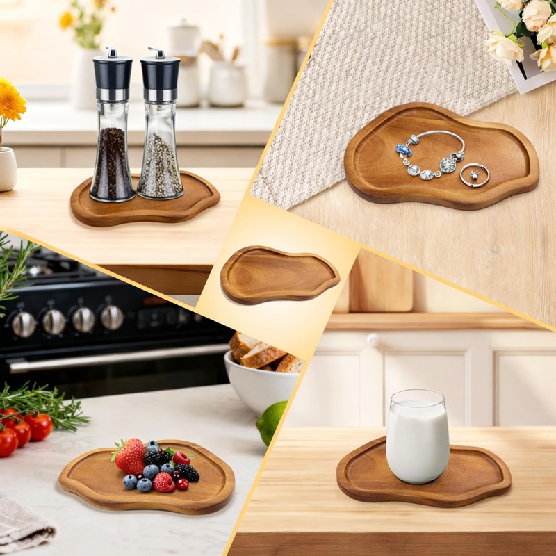 Salt and Pepper Mill Tray Acacia Wood Salt and Pepper