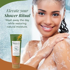 Saavy Naturals Body Wash Tropical Coconut Plant-Based Ingredients - Made In Usa - Sensitive Skin Body Wash, l Organic & Vegan Formula With Coconut Oil, Shea Butter, And Aloe Vera - 8.5 Fl Oz, 2 Pack