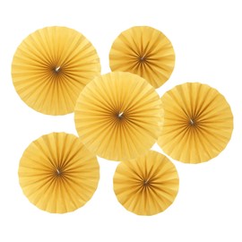 PATIKIL 8"/12"/16" Paper Fans Hanging Decoration, 12 in 1 Set Round Honeycomb Fans with Pearl for Birthday Wedding Graduation Events Party, Gold