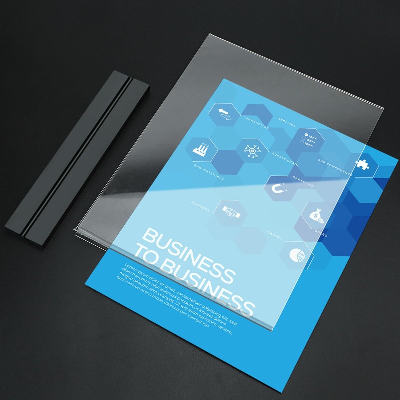 8.5 x 11 Acrylic Sign Holder - Vertical Double-Sided Table