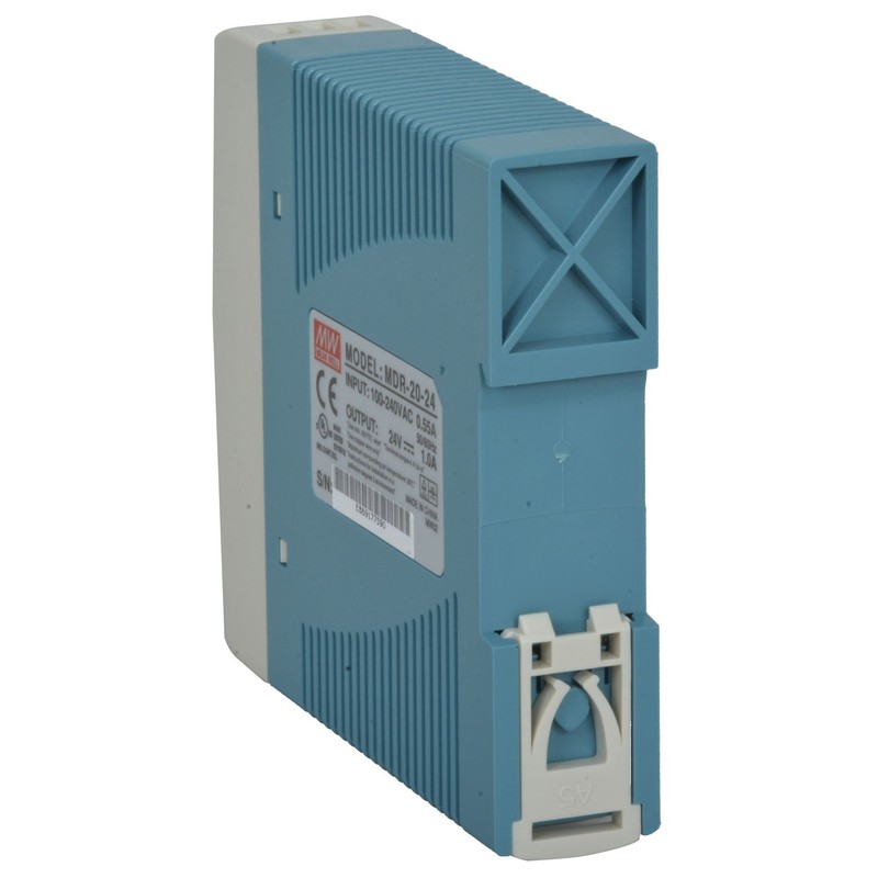 MEAN WELL MDR-20-24 AC to DC DIN-Rail Power Supply, 24V,