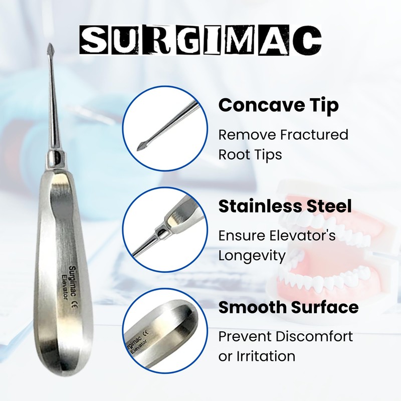 SURGIMAC Dental Elevator #60 Spade Elevator Concave Tip Stainless Steel