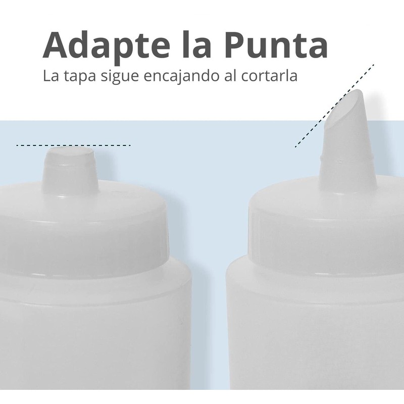 U Chef Juego de 6 Botellas de Plástico Exprimibles para