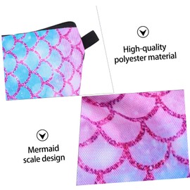 Baluue Portable Travel Makeup Bag with Mermaid Scale Pattern Large Capacity Cosmetic Pouch for Toiletries Makeup Storage and Daily Essentials for Women and Girls