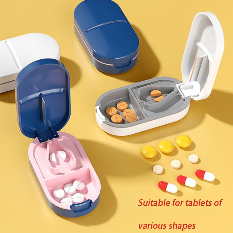 SSyang Pack of 2 2-in-1 Pill Cutter with Stainless Steel