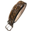Western Leather Belt Oak Leaf Design Handmade Mens Casual Belt