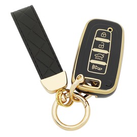 AYGUCEKE TPU Protective Key Fob Cover Case fit for Hyundai 2011-2015 Sonata Azera 2012-2013 Elantra 2009-2014 Genesis Key Fob Compatible with Kia 2011-2013 Optima Soul (SY5HMFNA04) (Black)