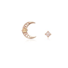 [Custom Made] Scorpio Dear Moon Citrine Unbalanced Constellation Earrings OTE12061TB 0.0 - 0.0 / [주문제작] 전갈자리 디어문 시트린 언발란스 별자리 귀걸이 OTE12061TB 0.0 - 0.0