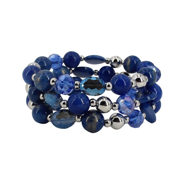 Jules D. Pulsera elástica de varias filas, colorida, apilable, de