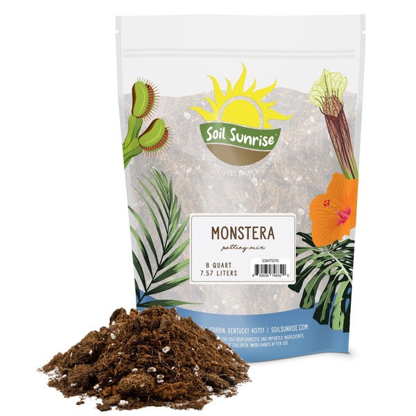 Monstera Houseplant Potting Soil Mix (8 Quarts), Custom Blend for Growing and Repotting