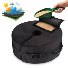 Detachable Patio Umbrella Base Weight Bag, 18" Round with Large Opening and 2 Handle for Offset, Cantilever or Standard Outdoor Patio Umbrella or Flagpole, Heavy Duty, Weather Resistant (Round)